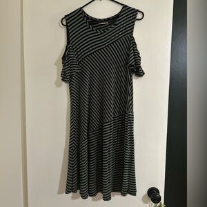 Style and Co Green Striped Dress